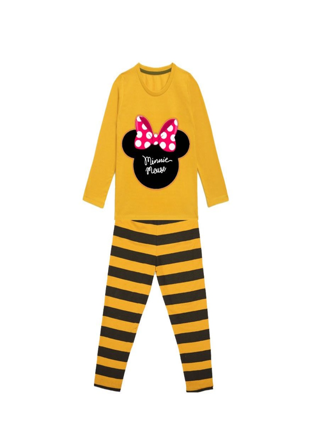 

YK Disney Girls Printed Pure Cotton Night suit, Mustard