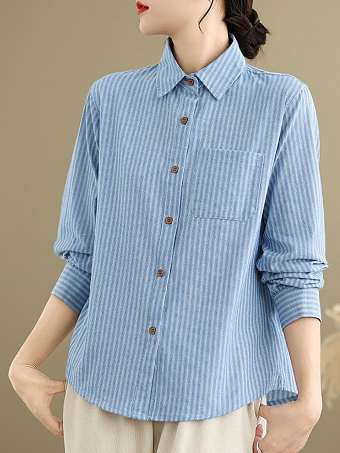 

StyleCast x Revolte Women Opaque Printed Casual Shirt, Blue