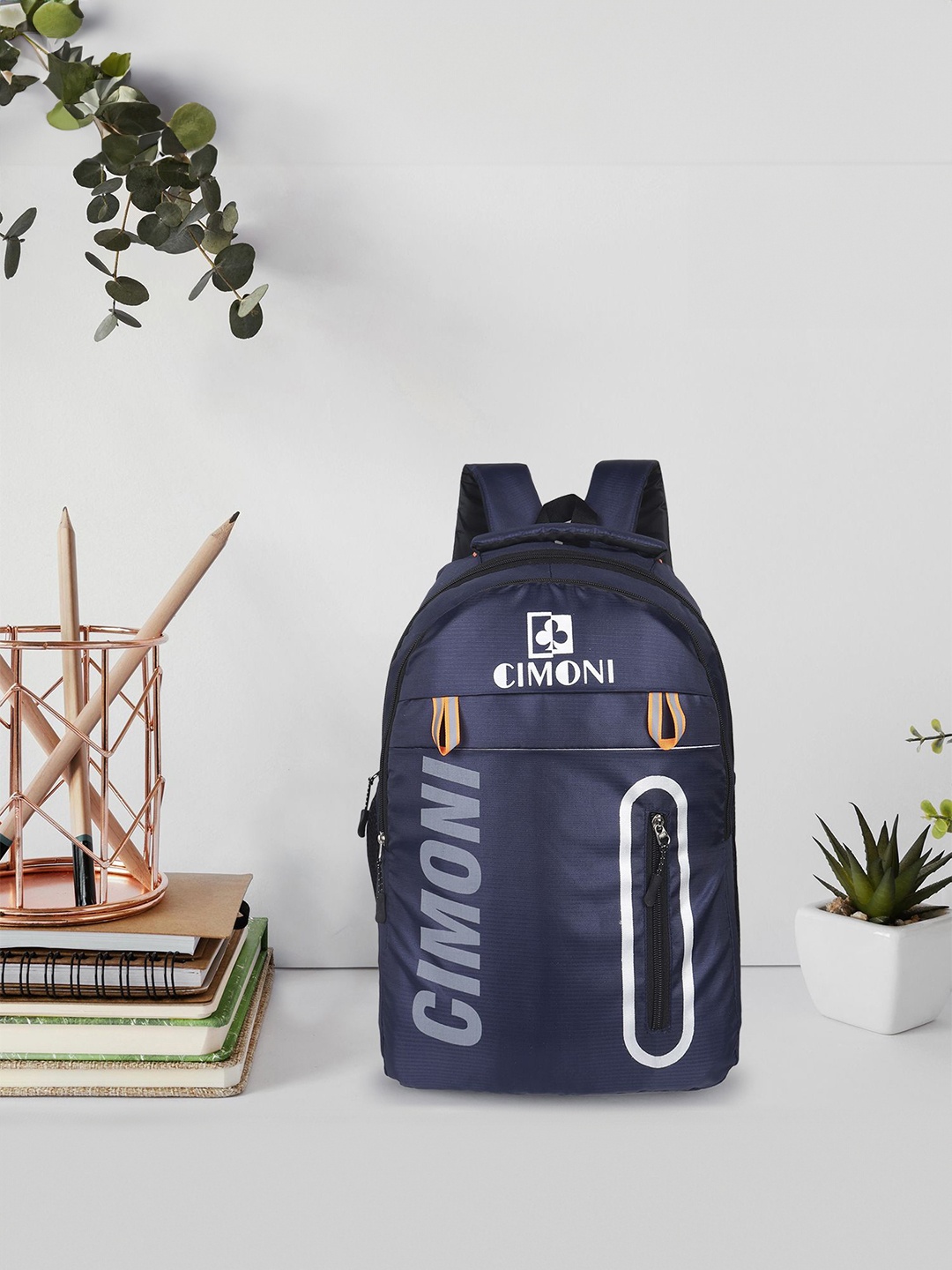 

CIMONI Unisex Premium Tetron Leather Backpack, Navy blue