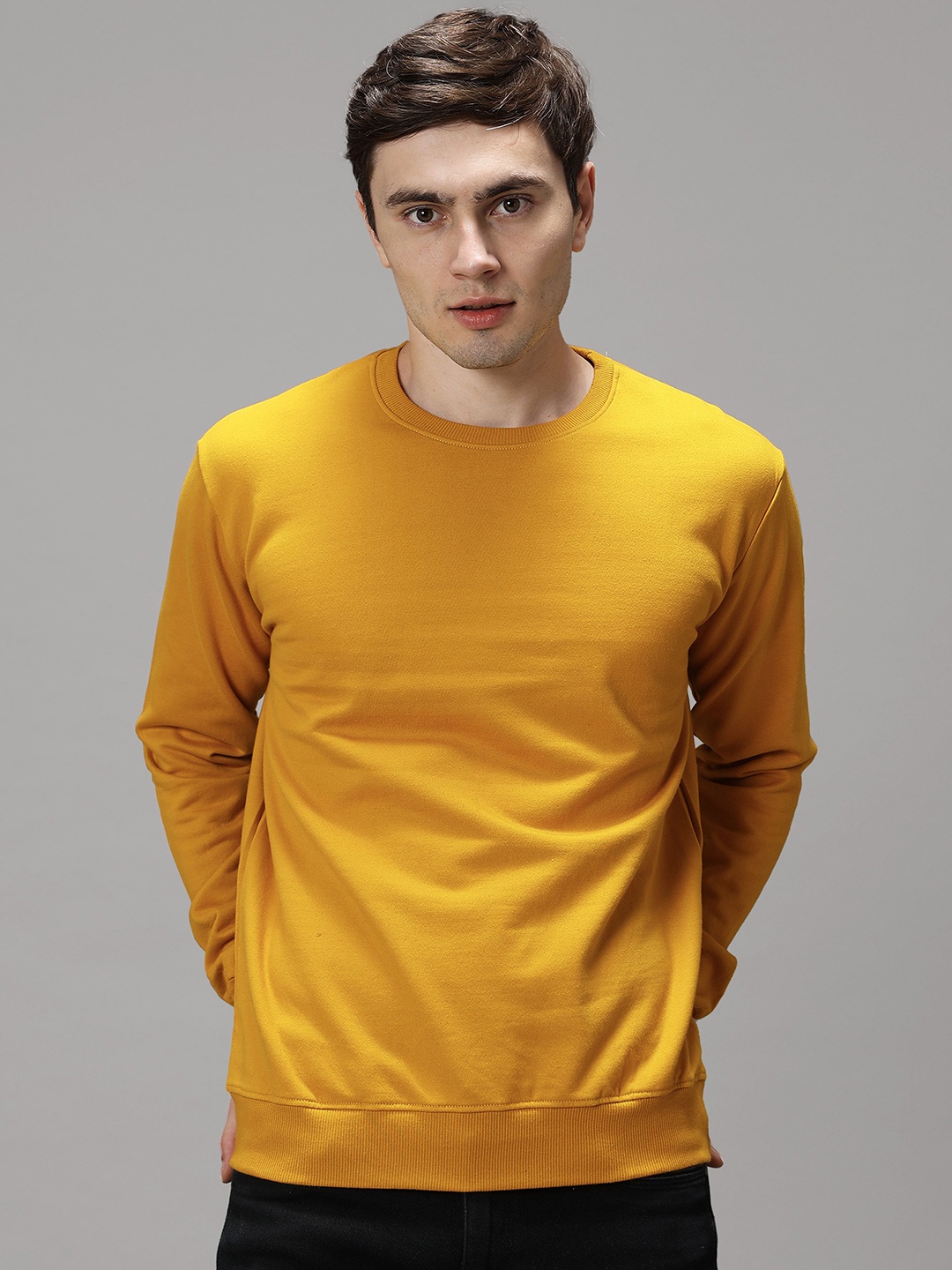 

GREEN AGE Men Organic Cotton Sweatshirt, Yellow