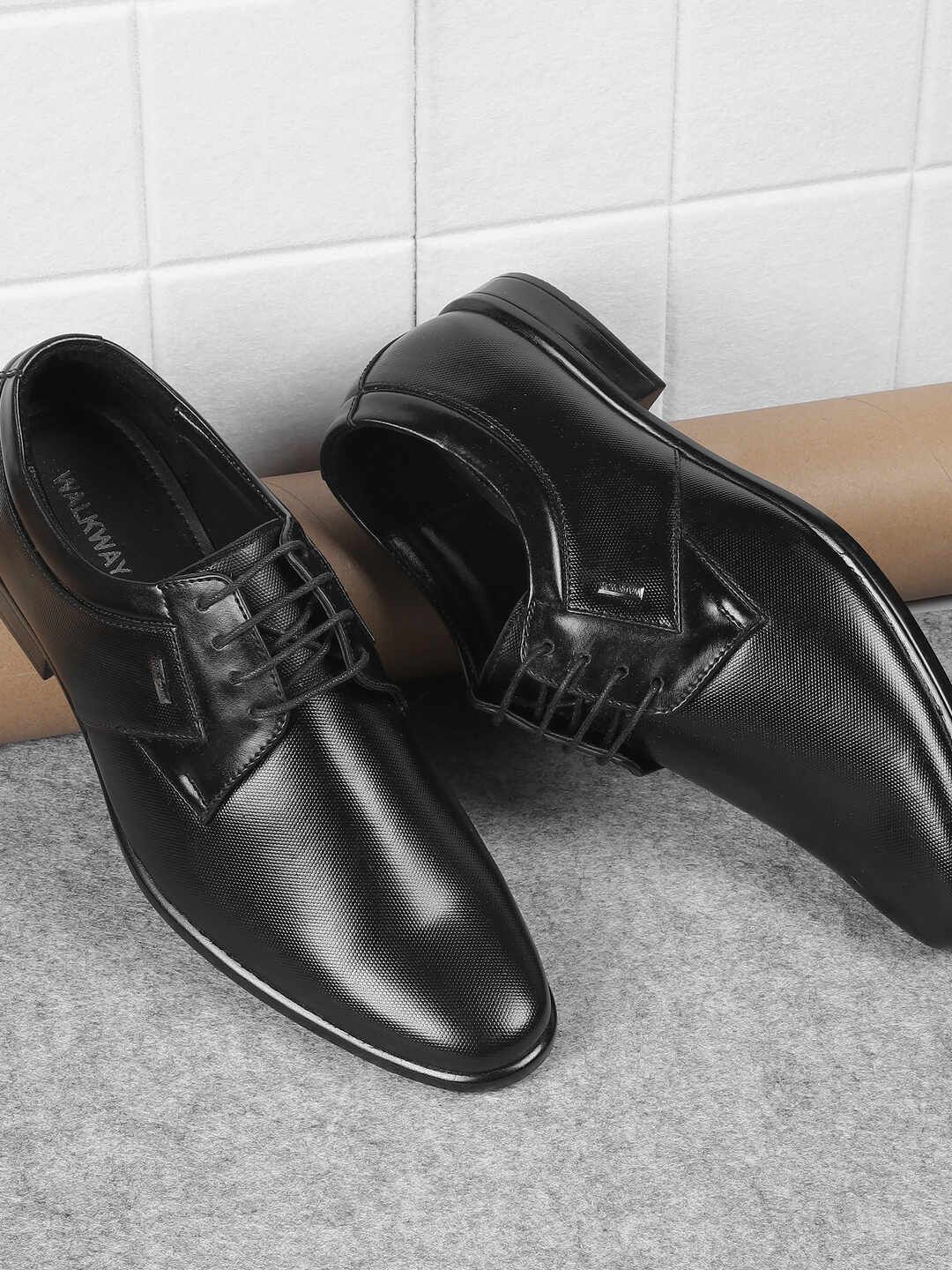 

WALKWAY by Metro Men Lace-Ups Round Toe Derbys, Black