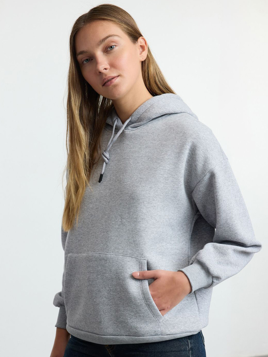 

Trendyol Women Hooded Sweatshirt, Grey