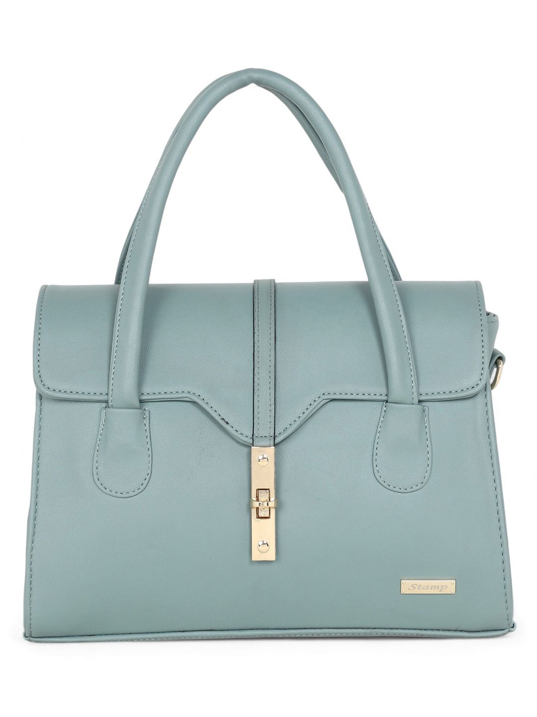 

Stamp Women Solid Structured Satchel Bag, Green