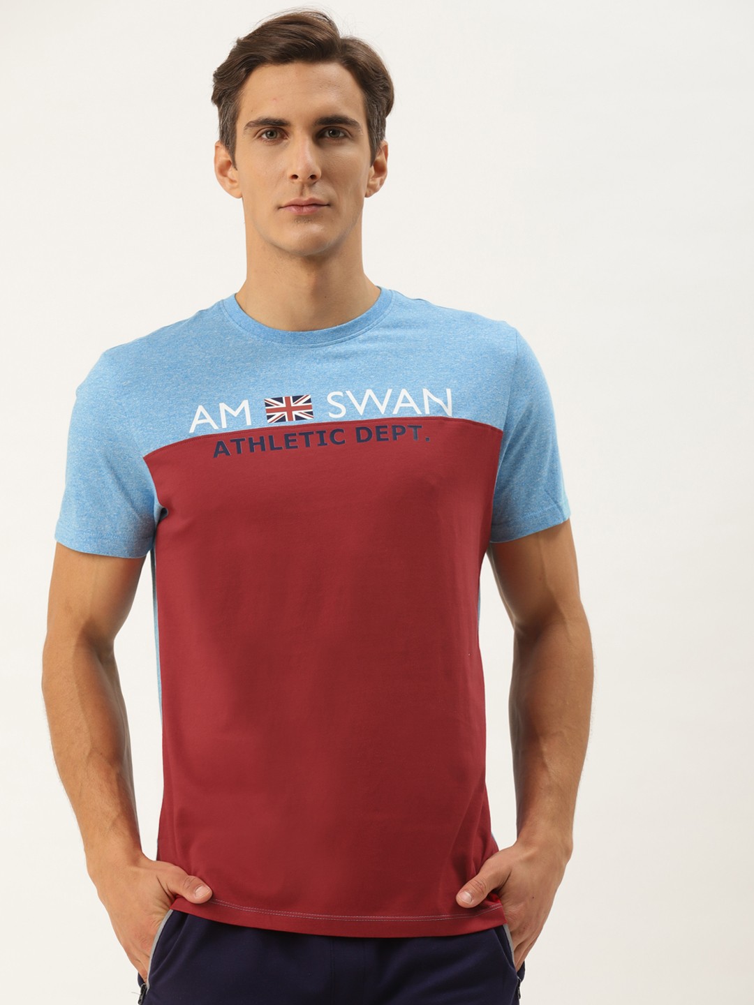 

AMSWAN Men Printed Pockets T-shirt, Red