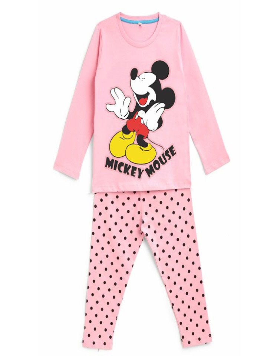 

YK Disney Girls Mickey Mouse Printed Pure Cotton Night suit, Pink