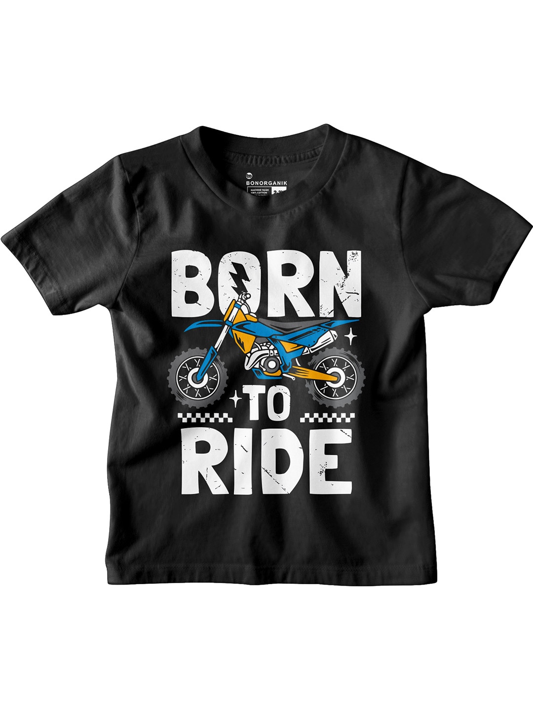 

BonOrganik Boys Graphic Printed Round Neck Cotton T-shirt, Black