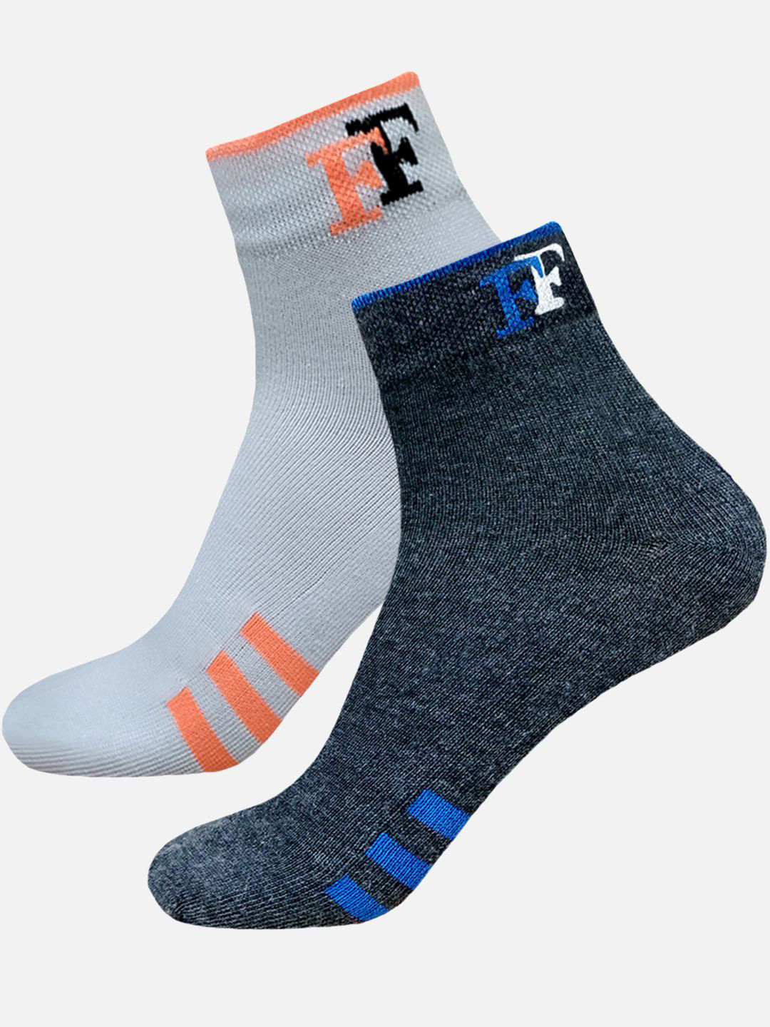 

StyFun Men Pack Of 2 Striped Ankle Length Socks, White