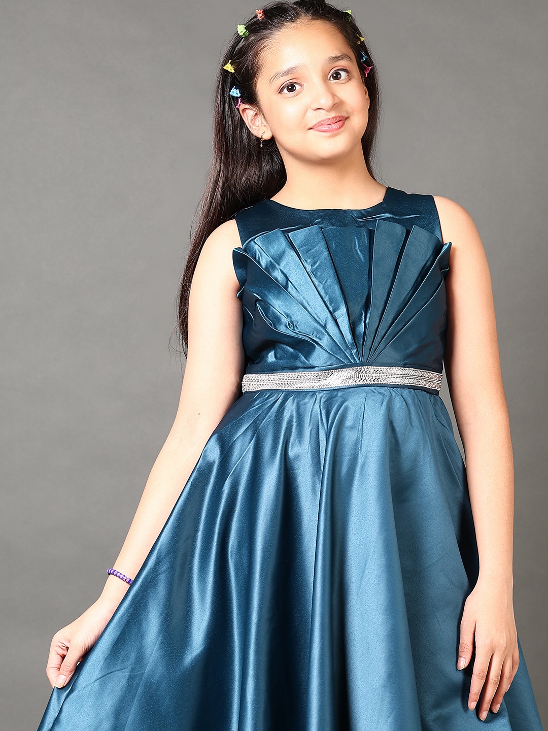 

V-Mart Girls Fit & Flare Maxi Dress, Teal
