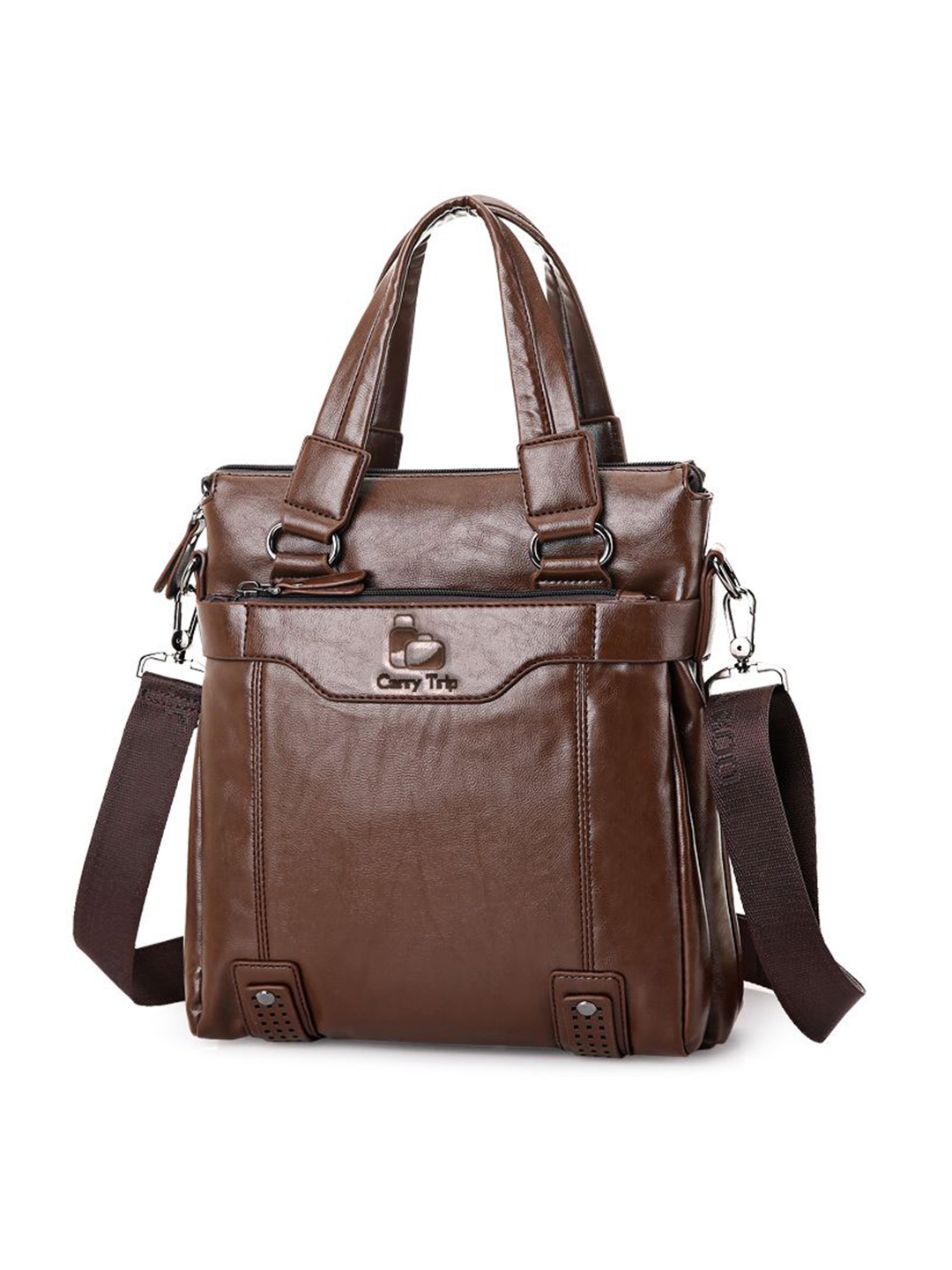 

Carry Trip Unisex Textured Crossbody Messenger Bag, Brown