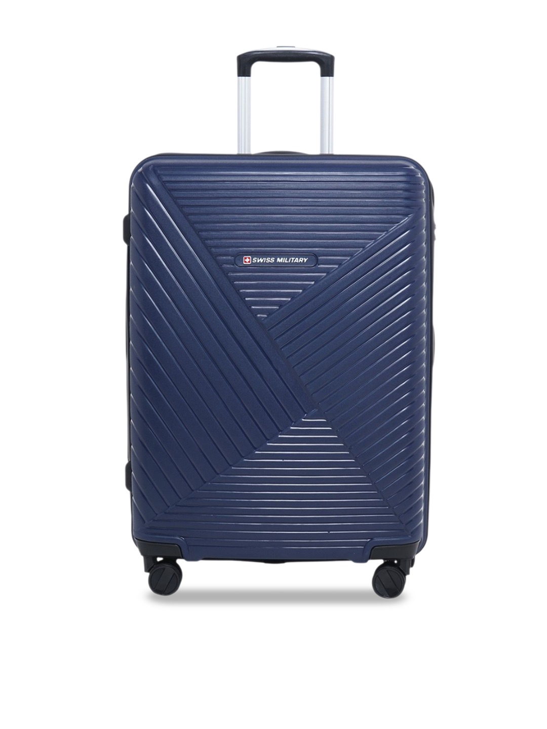 

SWISS MILITARY Textured Zurich Spinner Hard Sided Trolley Suitcase, Navy blue