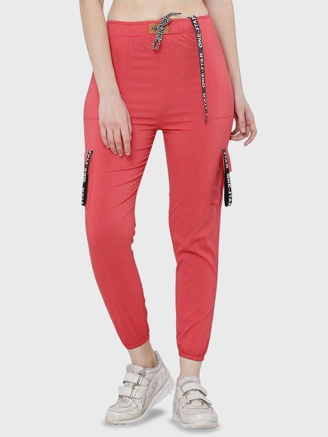 

Purser Women Cotton Mid Rise Joggers, Red