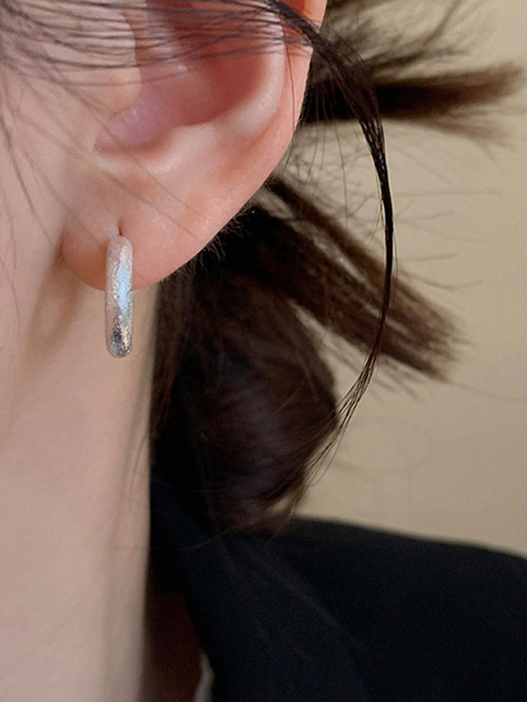 

StyleCast Contemporary Shaped Hoop Earrings, Silver