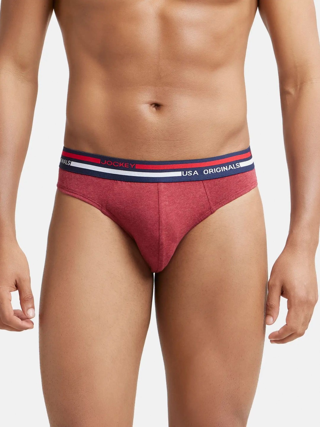 

Jockey Super Combed Cotton Solid Brief with Ultrasoft Waistband - US49, Red