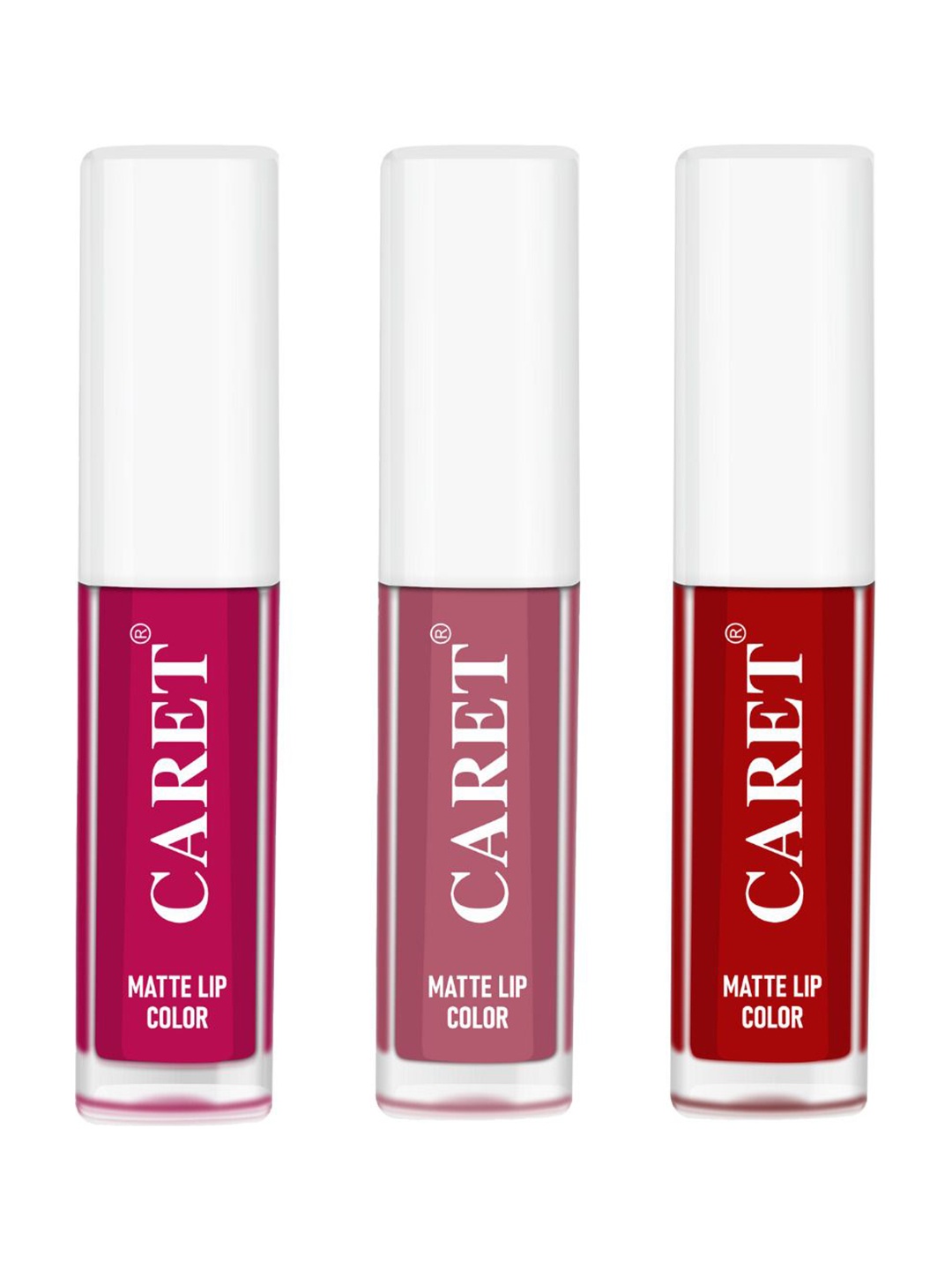 

CARET ORGANIC Set Of 3 Super-Pigmented Liquid Matte Lipsticks - 2 ml Each - 5 - 2 - 3, Pink
