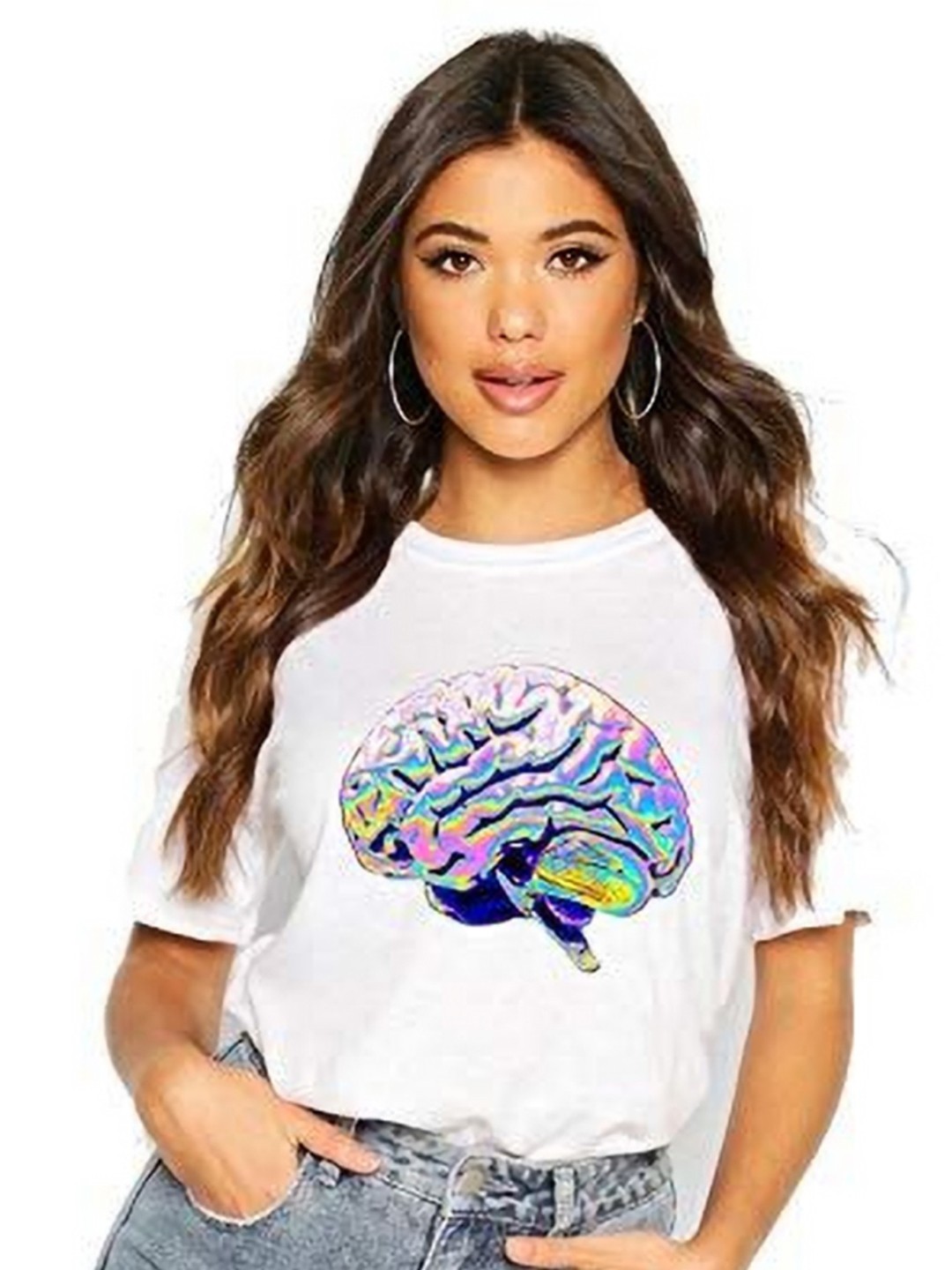 

VLAM Women Printed T-shirt, White