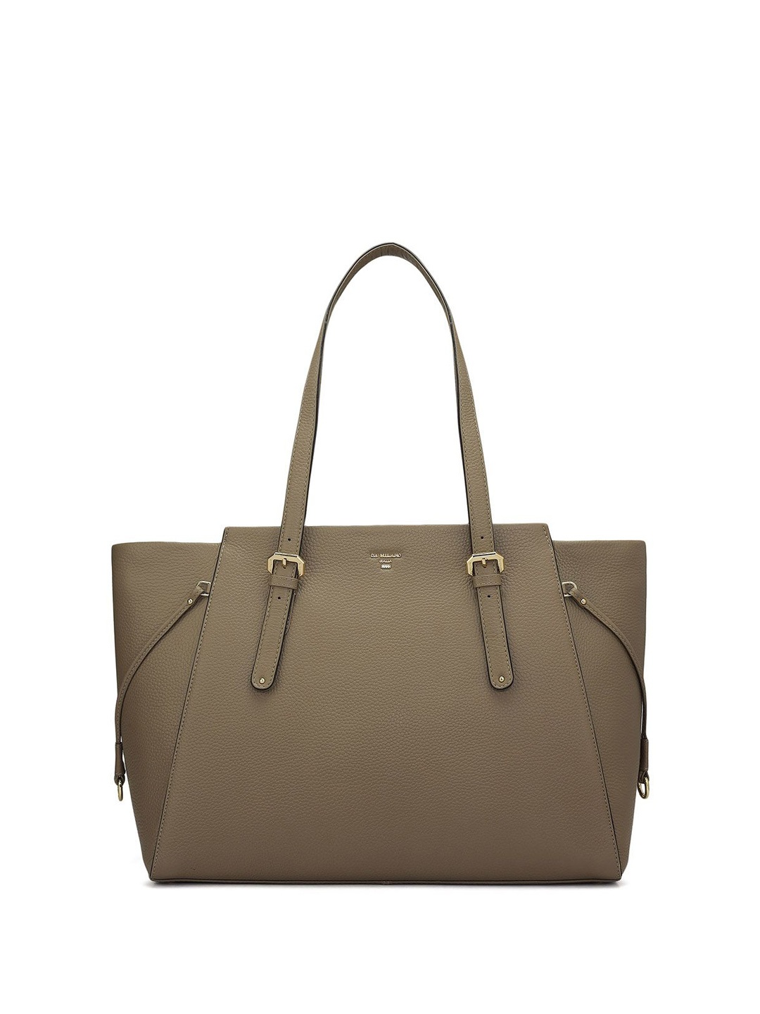 

Da Milano Women Solid Shopper Leather Tote Bag, Cream