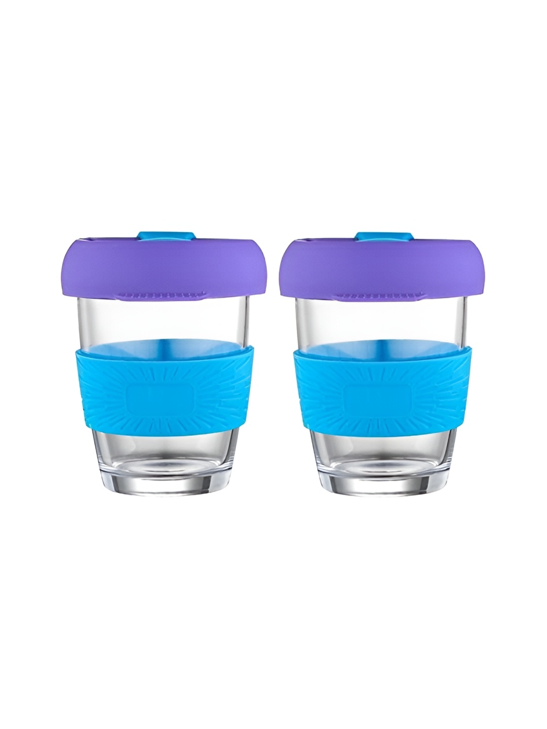 

We3 Blue & Purple 2 Pieces Borosilicate Glass Reusable Classic Cups-350 ML