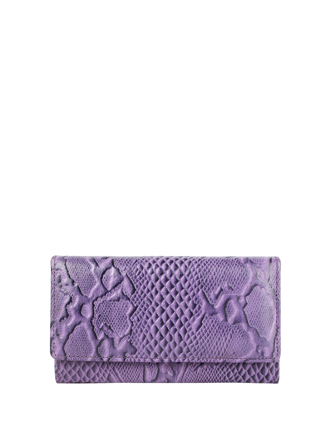 

CIMONI Textured Leather Three Fold Wallet, Purple