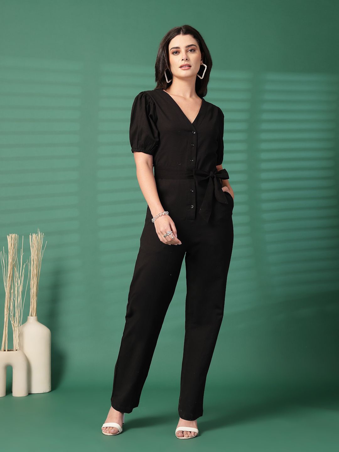 

Fuchsia Basic Jumpsuit, Black