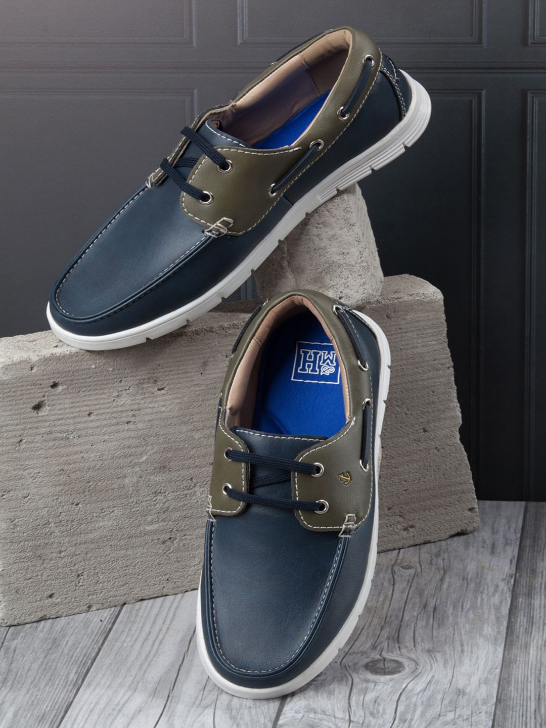 

Mast & Harbour Men Lace-Ups Lightweight Boat Shoes, Navy blue