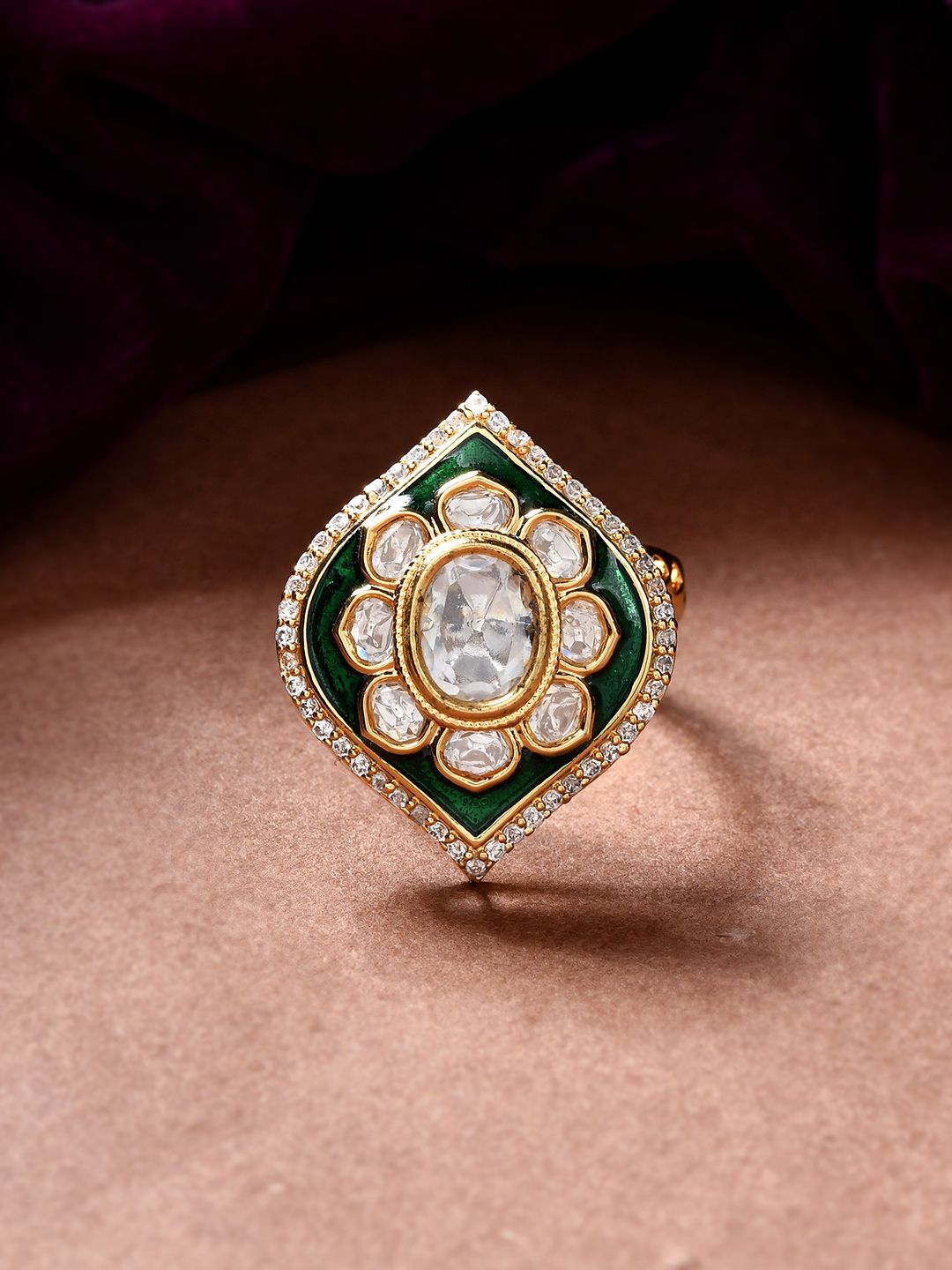 

Voylla Kundan Elegance Rajvanshi Ring, Gold