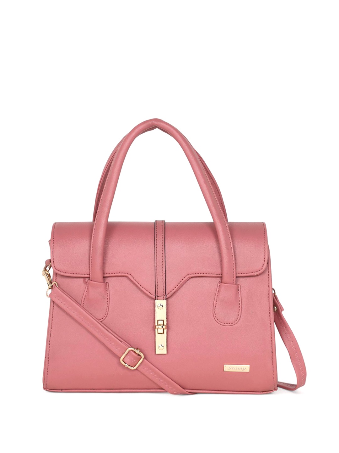 

Stamp Women Solid Structured Handheld Bag, Pink