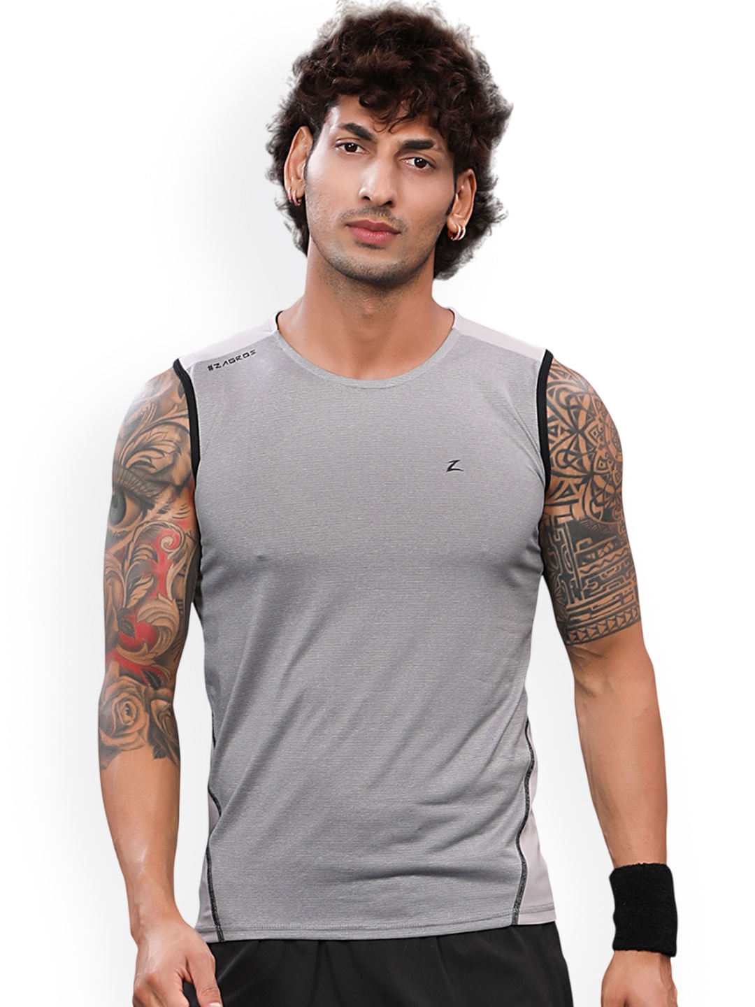 

Z Zagros Men Sleeveless Innerwear Gym Vest, Grey melange