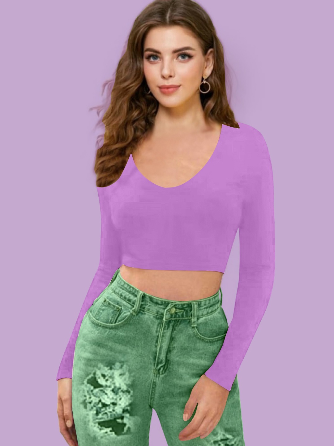 

Dream Beauty Fashion Women Crop Top, Lavender
