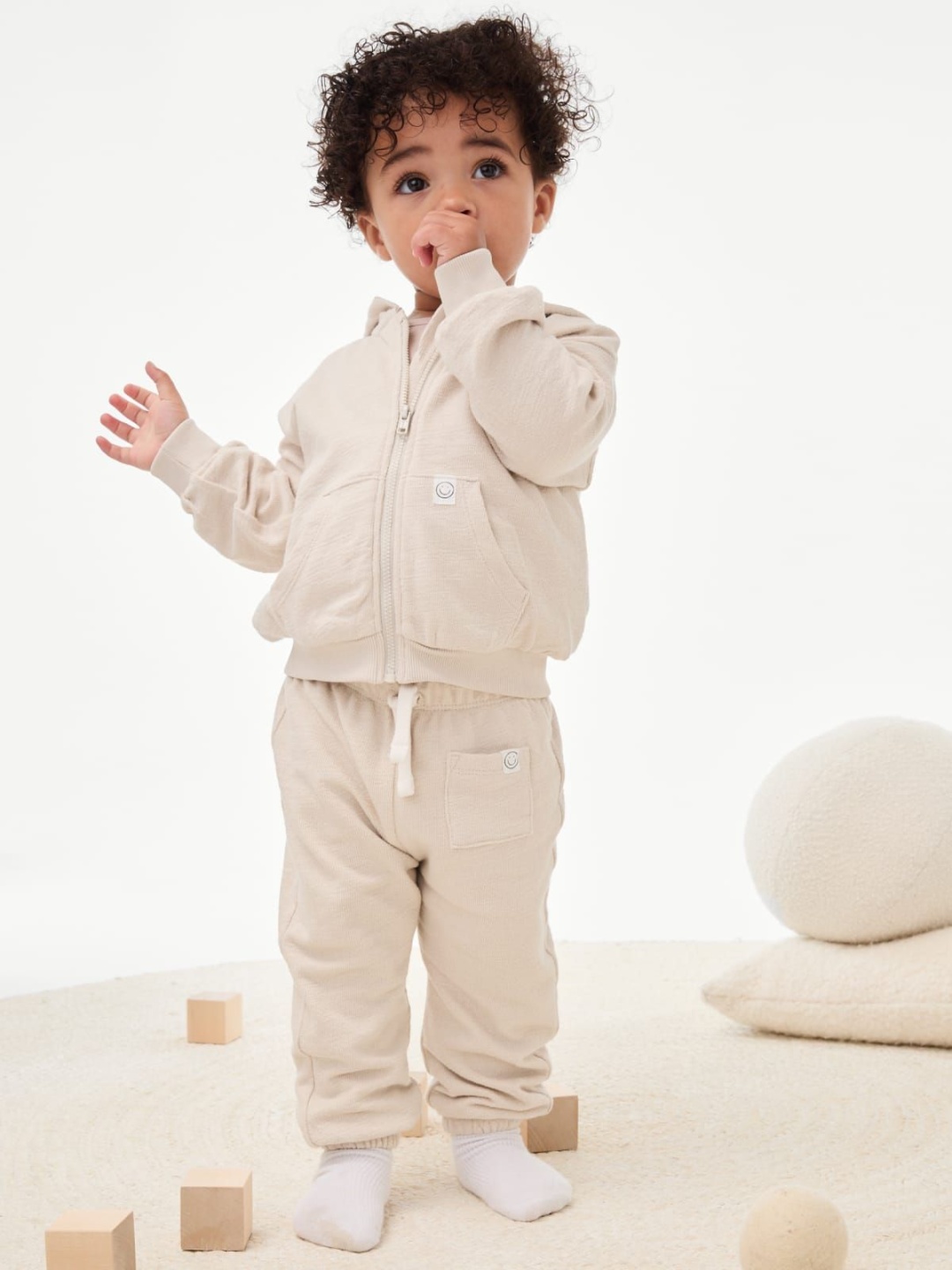 

Marks & Spencer Girls Cotton Mid-Rise Joggers, Beige