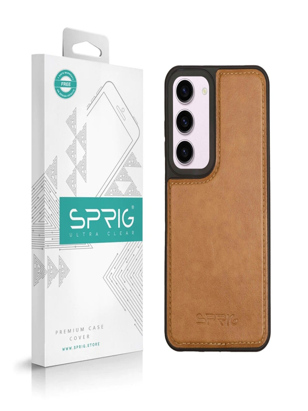 

SPRIG Solid Samsung Galaxy S23 Back Case, Camel brown