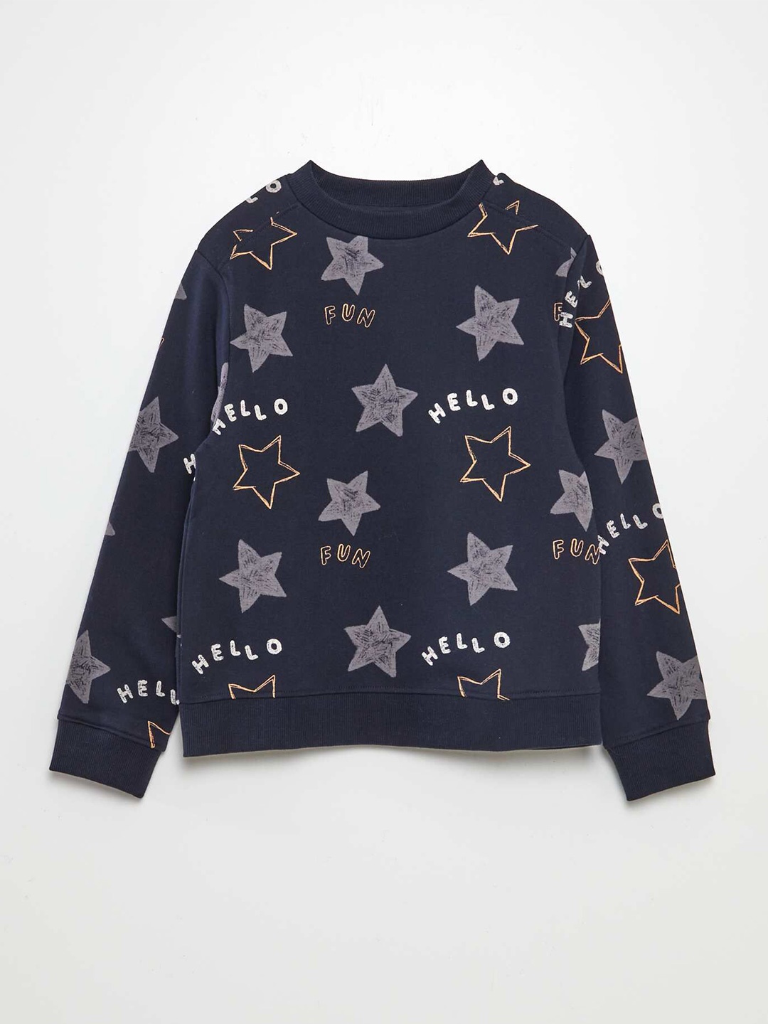 

KIABI Boys Graphic Printed Pullover Sweatshirt, Navy blue