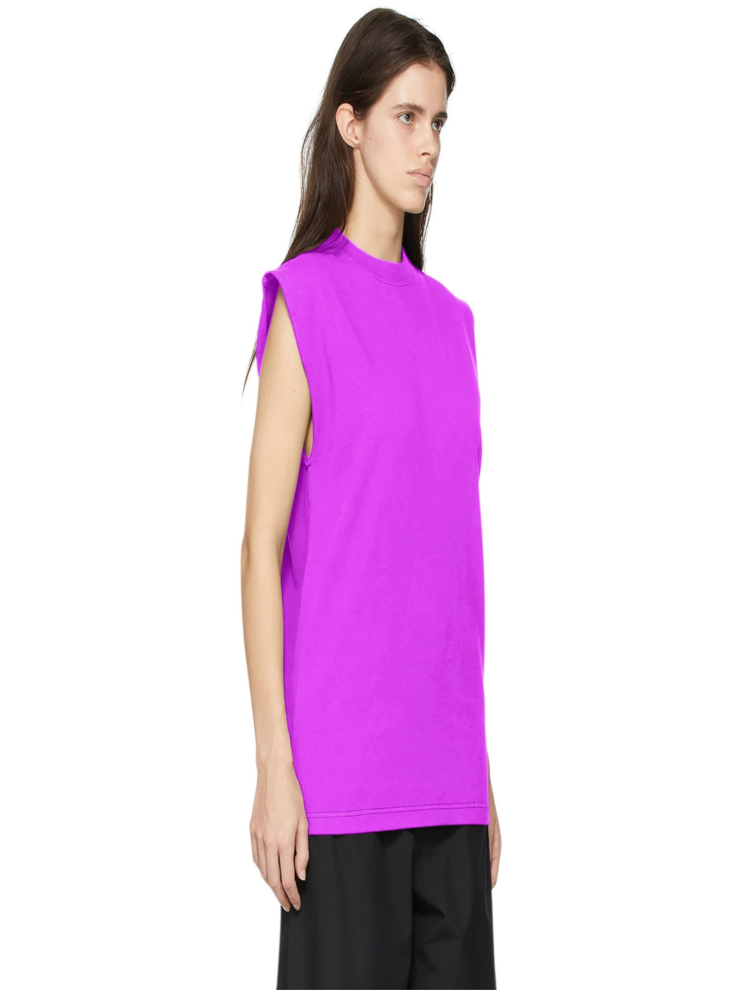 

NOTWILD Women Solid Round Neck Cotton T-shirt, Purple
