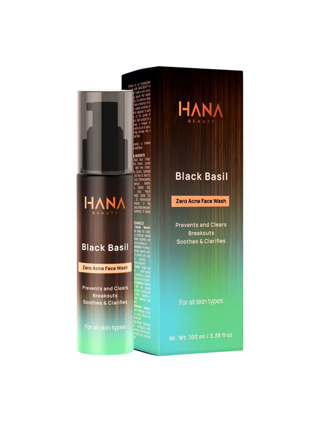 

Hana Beauty Black Basil Zero Acne Face Wash Prevents & Clears Breakouts - 100 ml