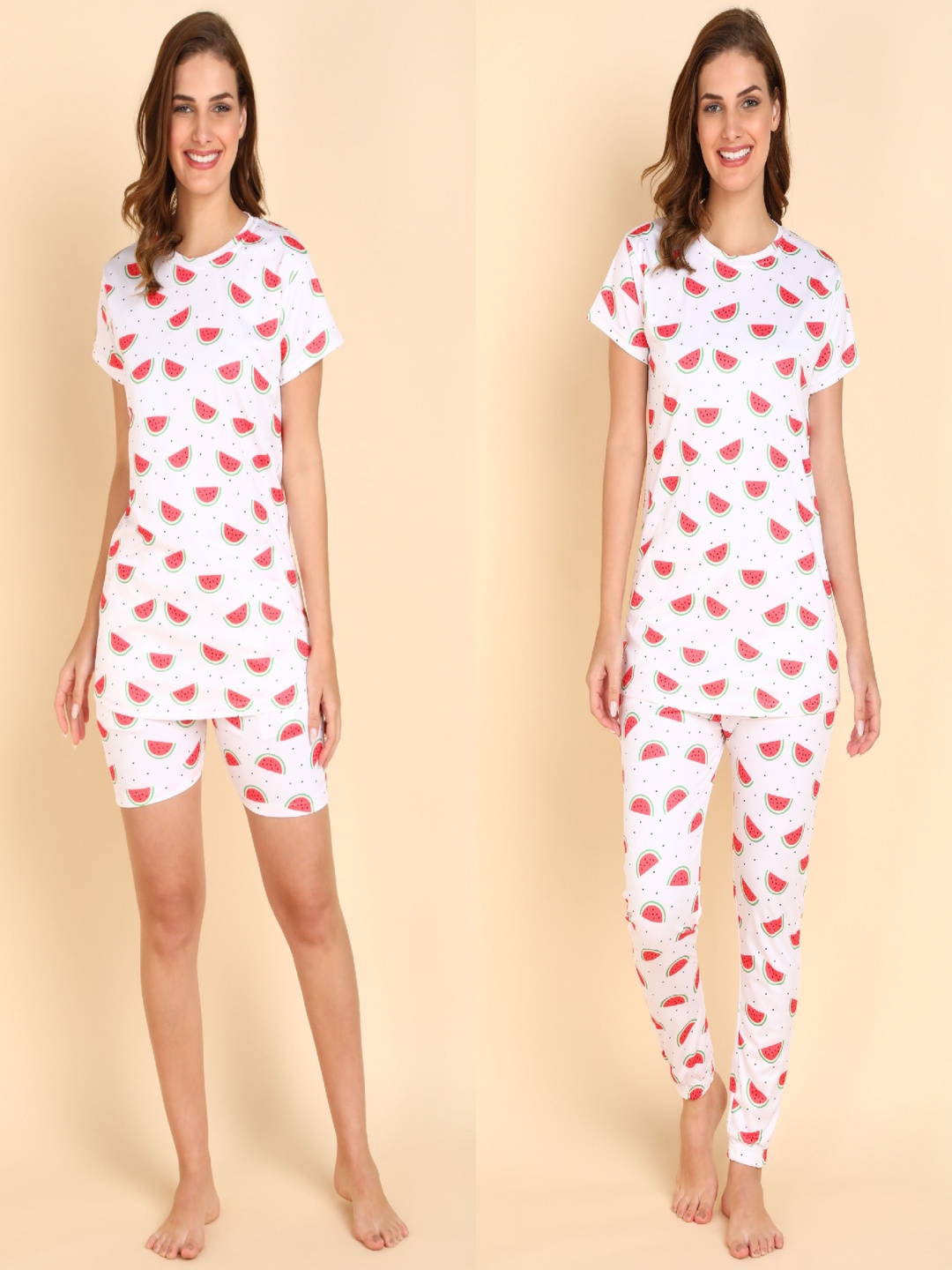 

Aartej Women Printed Night suit, Red