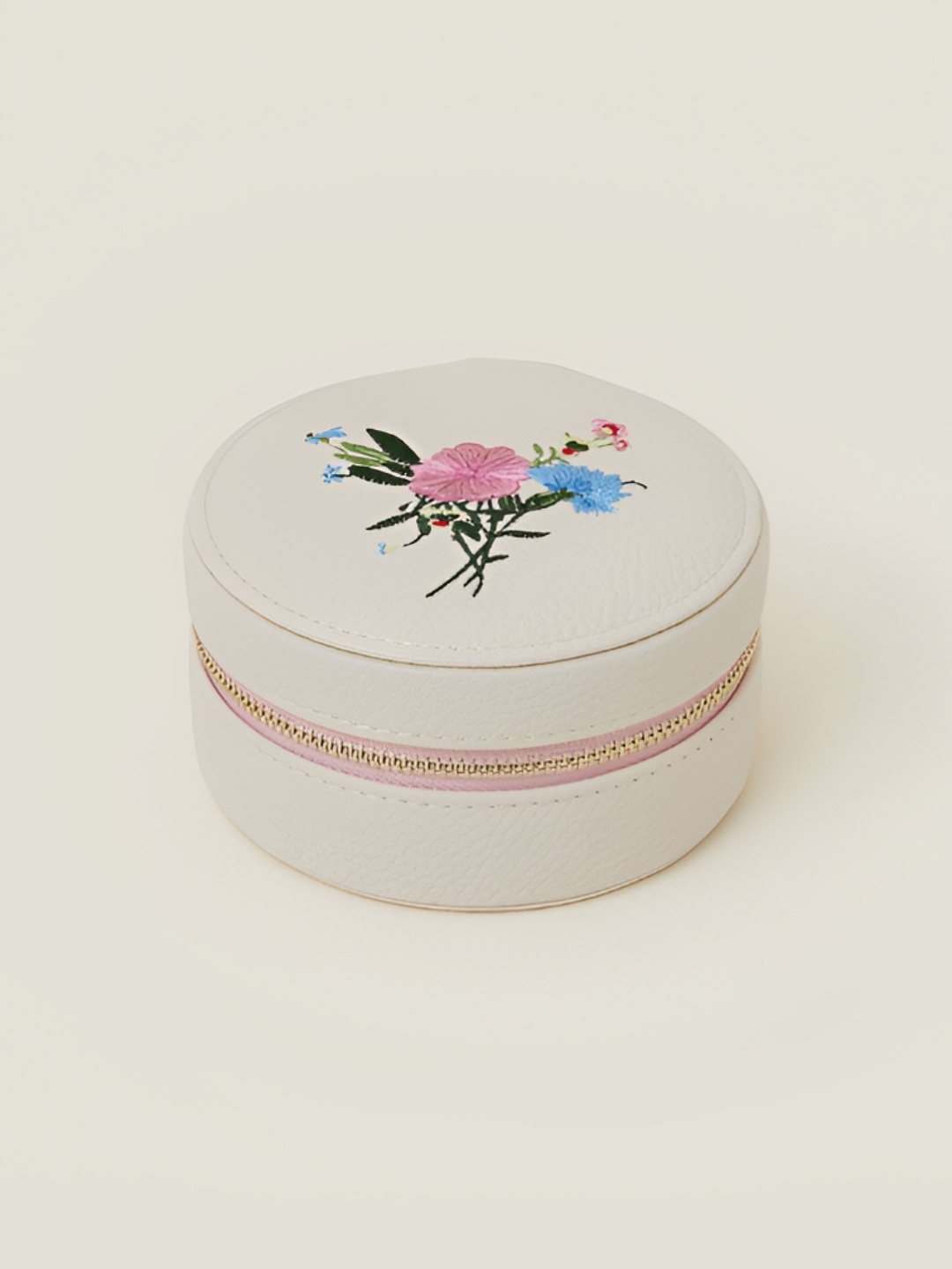 

Accessorize Cream-Coloured & Pink Reusable Jewellery Organiser
