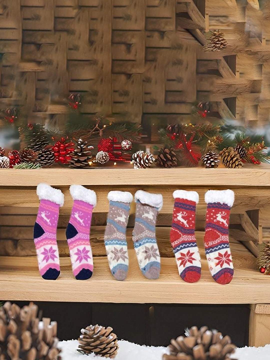 

Butterthief Kids Pack Of 3 Patterned Calf Length Socks, Pink