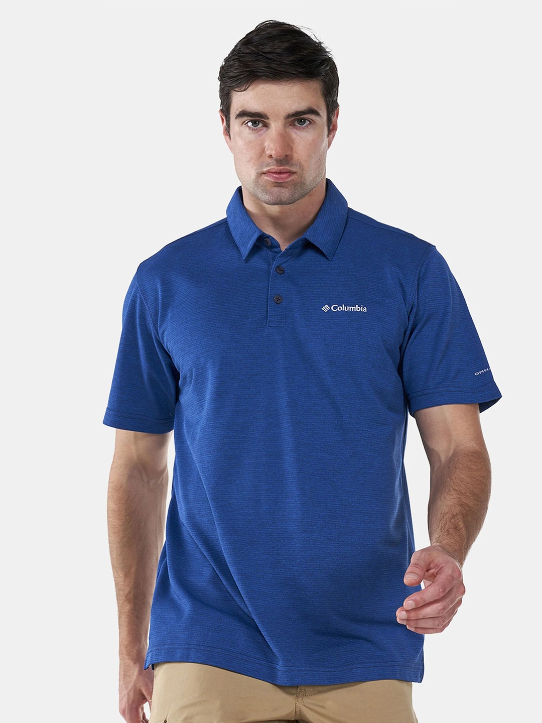 

Columbia Men Solid Polo Collar T-shirt, Navy blue