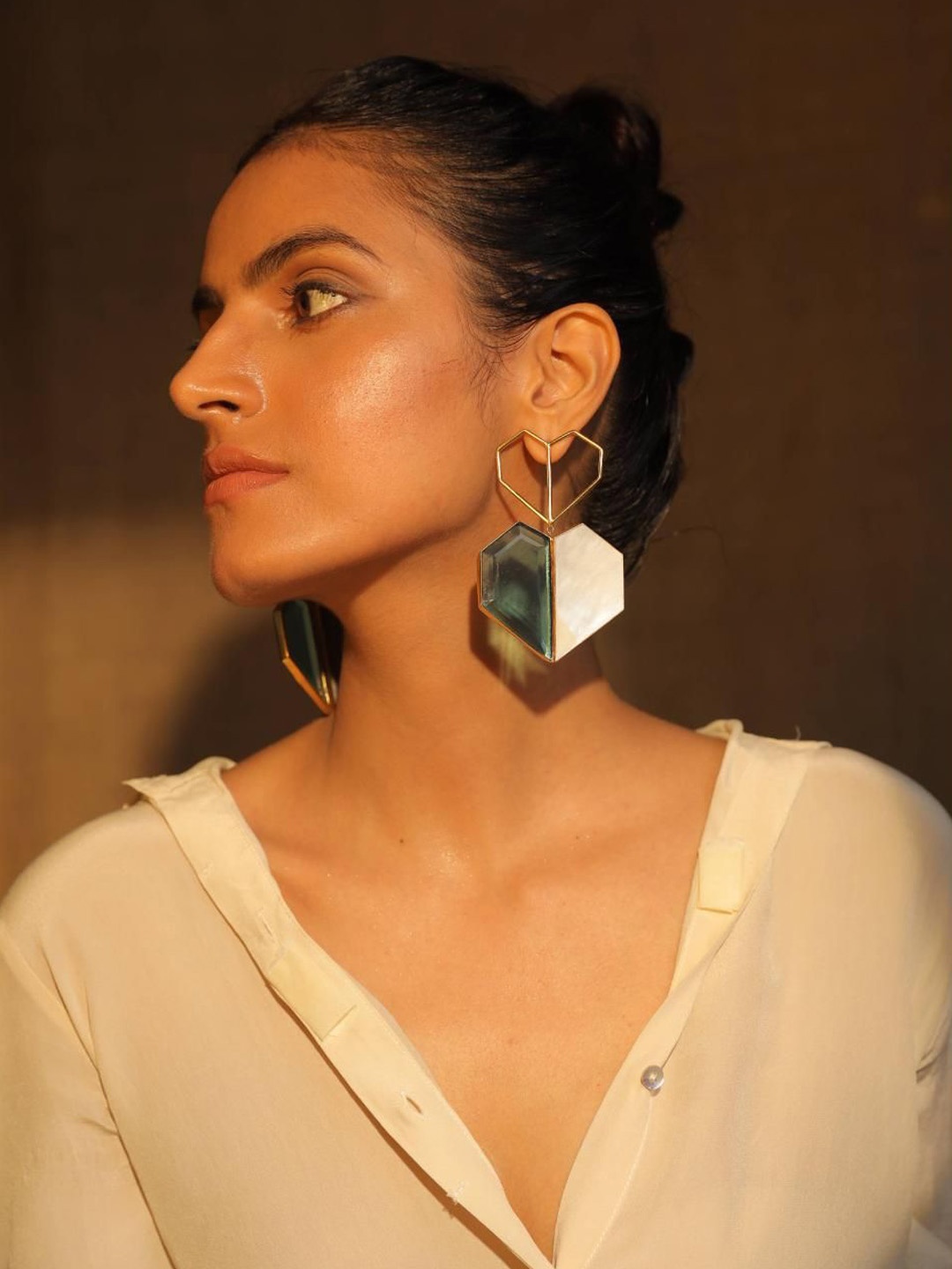 

Varnika Arora Chrome 22k Gold-Plated Heart Shaped Drop Earrings