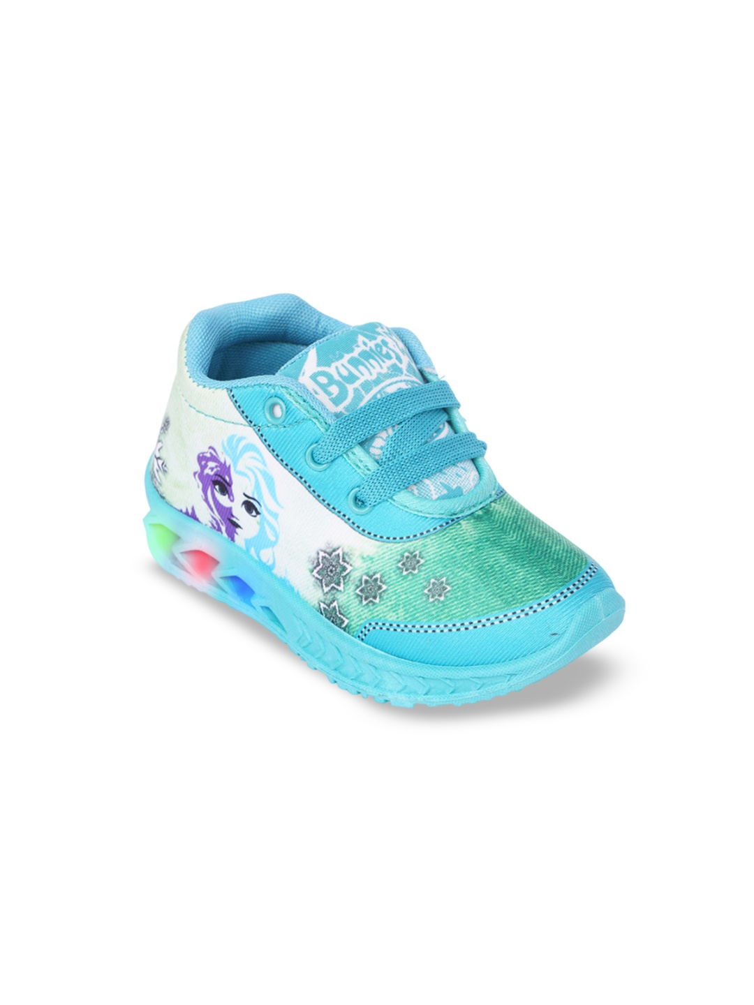 

BUNNIES Kids Woven Design Led Slip- On Sneakers Shoes, Green
