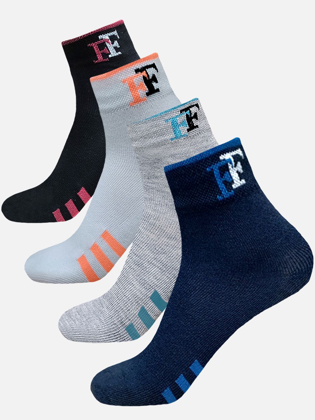 

StyFun Unisex Pack Of 4 Cotton Above Ankle Length Socks, Black