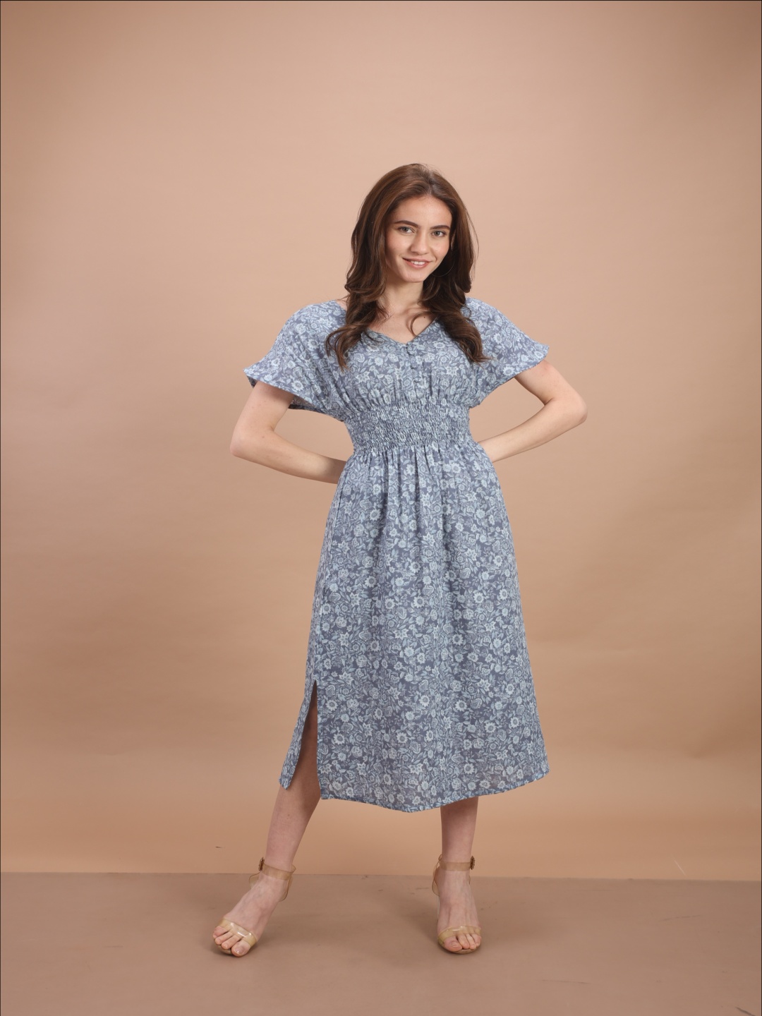 

Garvili Floral A-Line Midi Dress, Blue