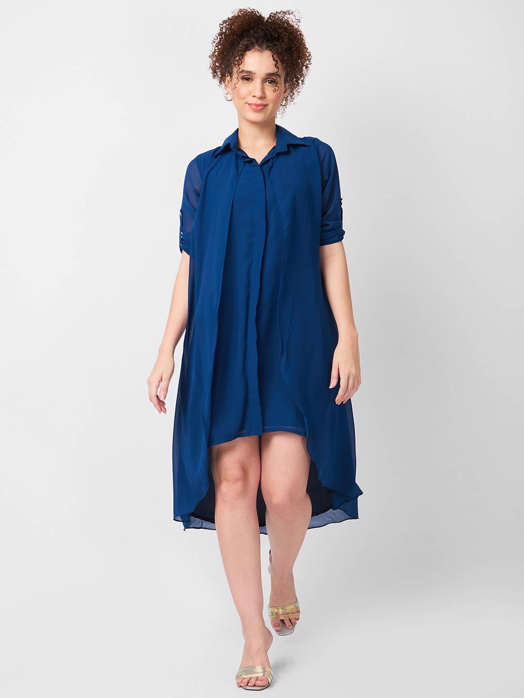 

Iti Georgette Shirt Dress, Blue