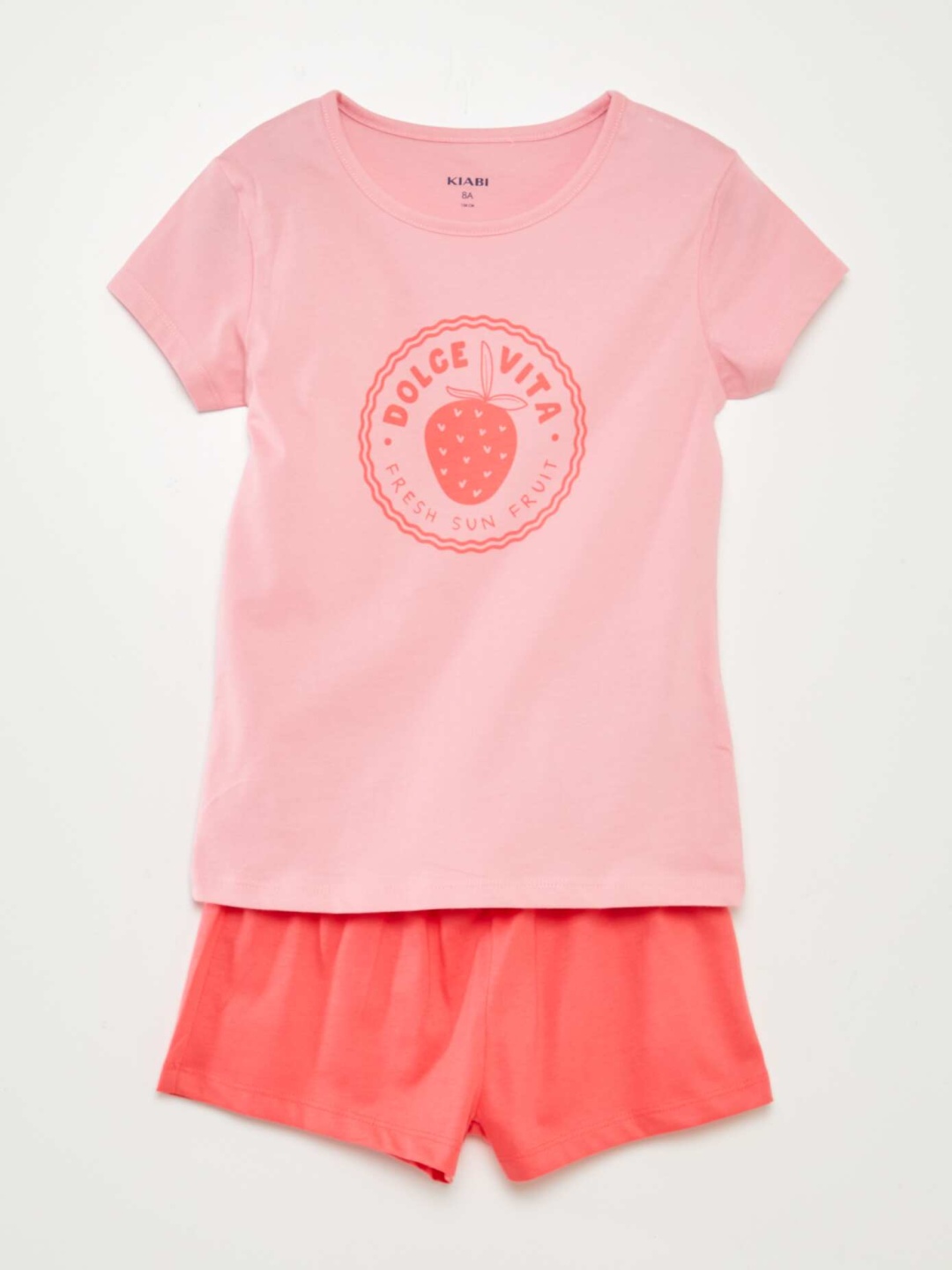 

KIABI Girls Printed T-shirt with Shorts, Pink