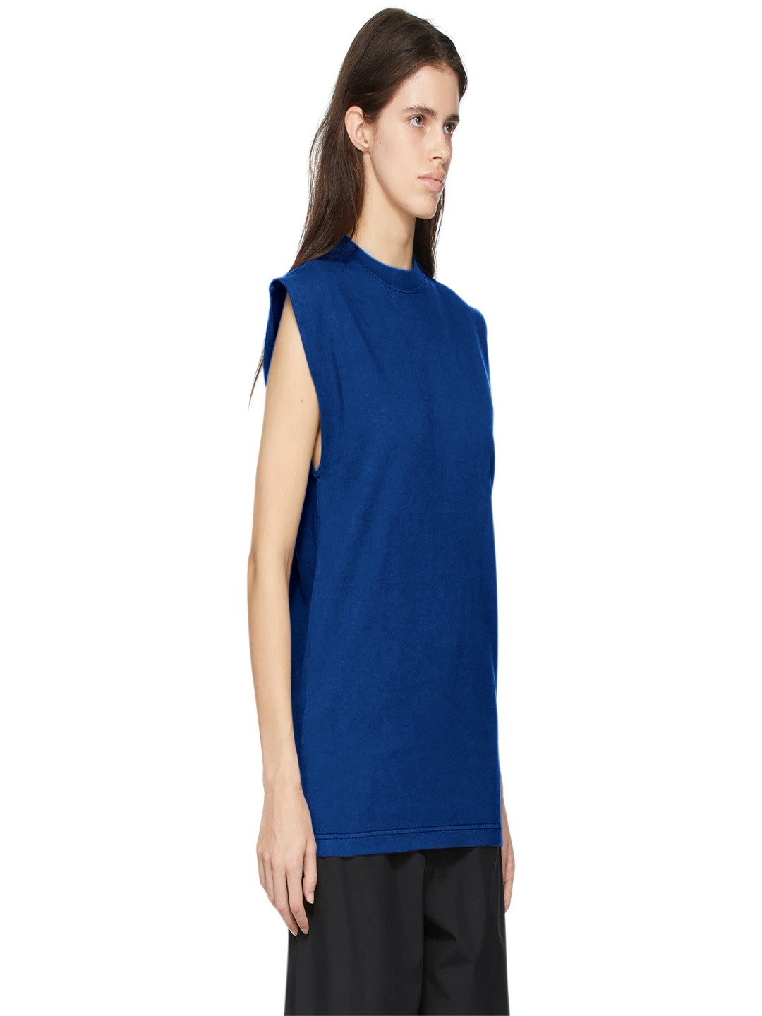

NOTWILD Women Solid Round Neck Cotton T-shirt, Navy blue
