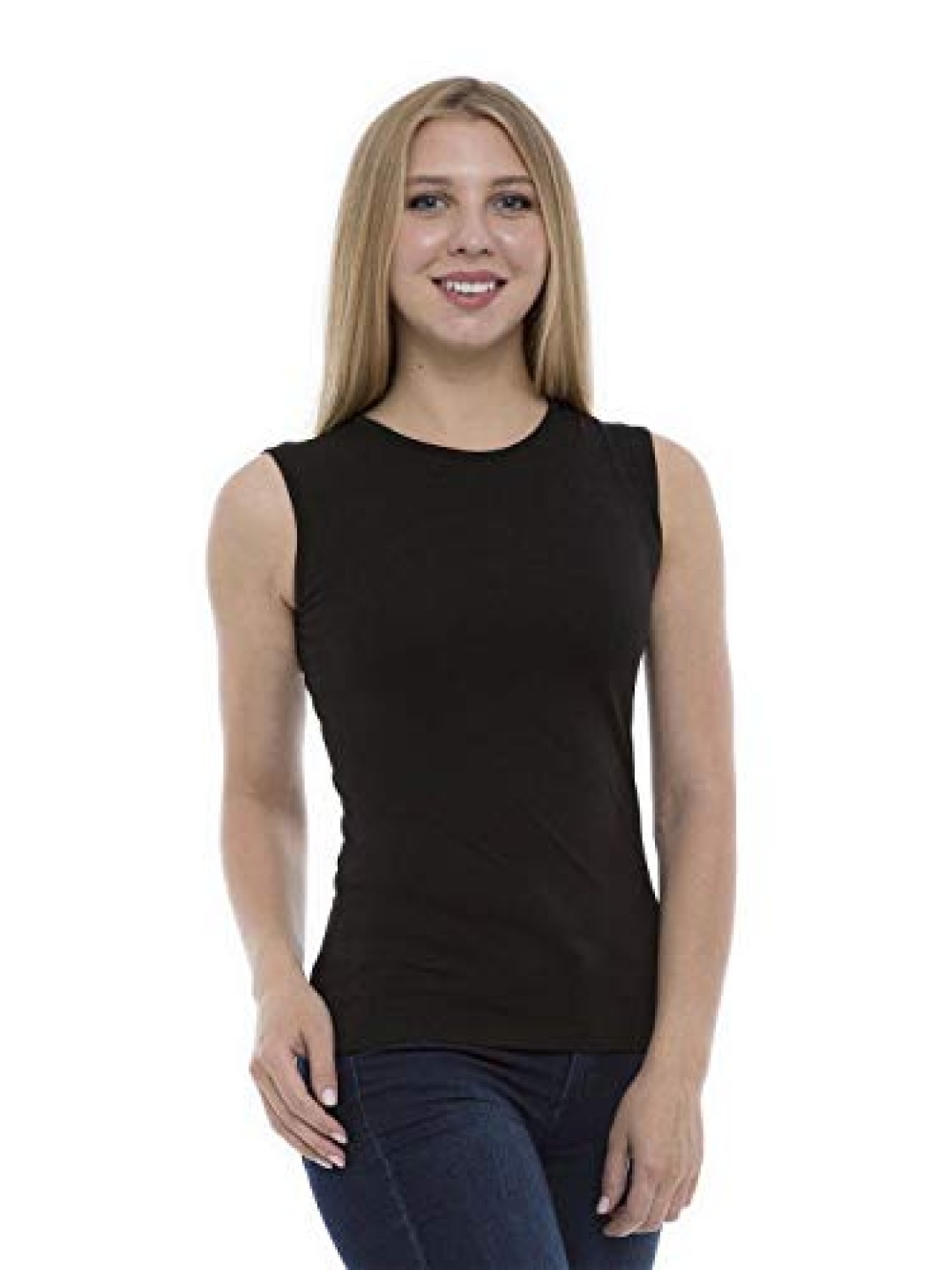 

NOTWILD Women Solid Round Neck Cotton T-shirt, Black