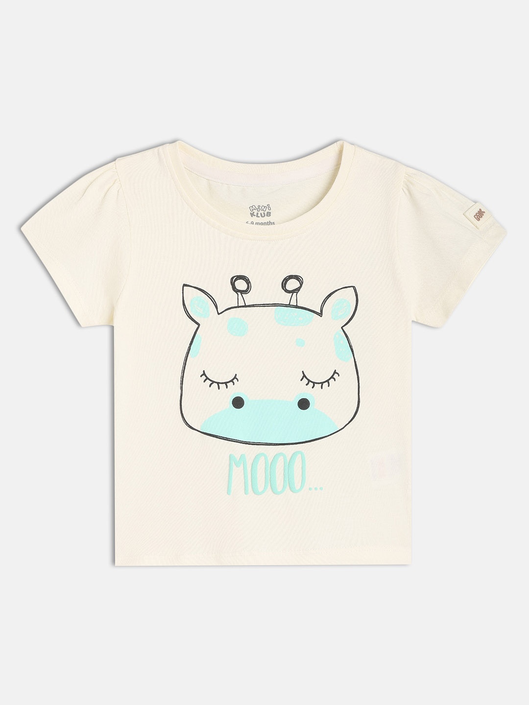 

MINI KLUB Girls Printed Cotton Top, Cream