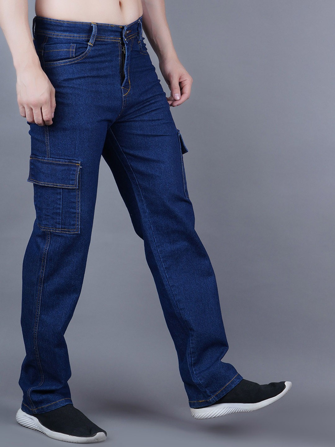 

COMFITS Men Denim Classic Cargo Styles Jeans, Navy blue
