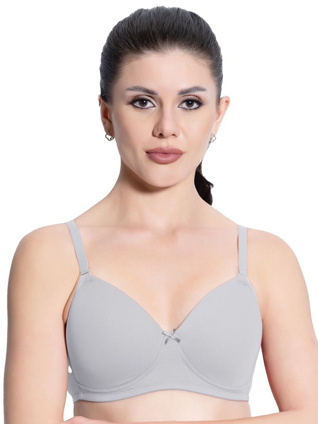 

VStar Full Coverage Lightly Padded T-shirt Bra with Flexi-Grip Straps & Back Closure, Grey