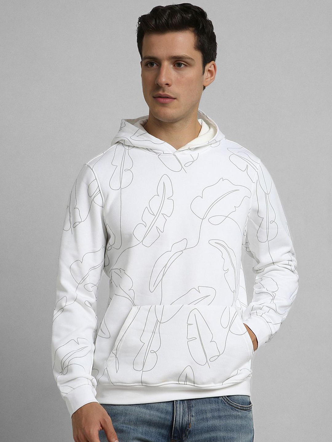 

SIMON CARTER LONDON Men Cotton Hooded Sweatshirt, White