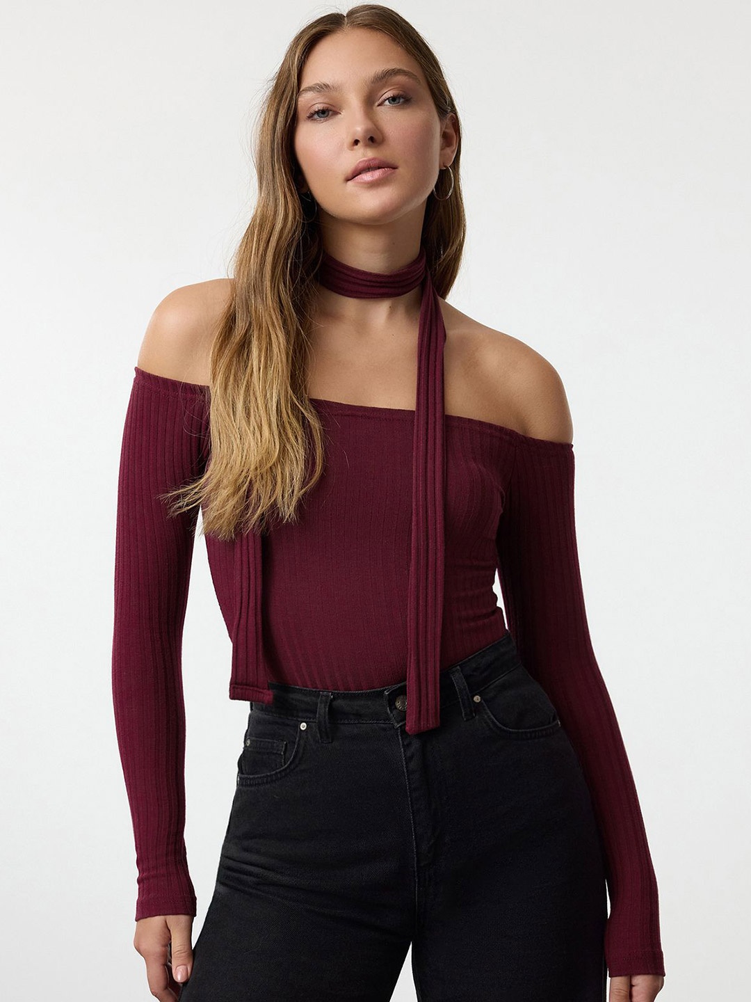 

Trendyol Off-Shoulder Bardot Top, Na